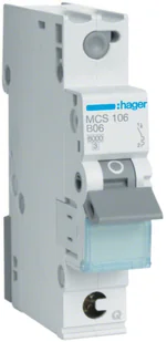 Wyłącznik nadprądowy HAGER MCB 1P C 10A QuickConnect MCS110 - Bezpieczniki elektryczne - miniaturka - grafika 1