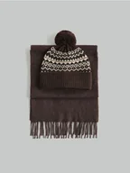 Czapki męskie - Reserved - Czapka z pomponem - ciemnobrązowy - miniaturka - grafika 1