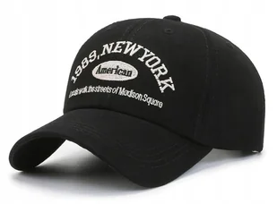 Czapka z daszkiem bejsbolówka NEW YORK bawełniana CZARNA Pako Jeans - Czapki i chusty sportowe męskie - miniaturka - grafika 1