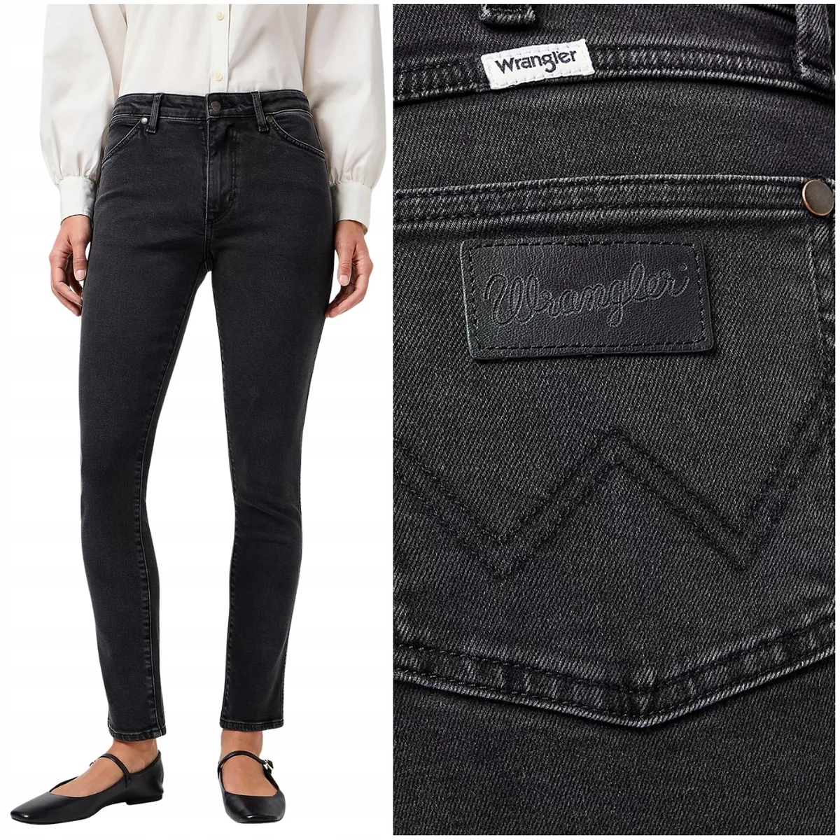 Wrangler Sienna Sultry Blackout damskie spodnie jeansowe rurki 7/8 W25 L32