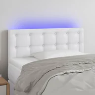 Inne meble do sypialni - Lumarko Zagłówek do łóżka z LED, biały, 100x5x78/88 cm, sztuczna skóra - miniaturka - grafika 1