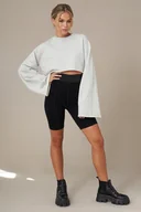 Bluzy damskie - Na-Kd Szara Bluza Damska Klasyczna Krótka Xl 1Zgq - miniaturka - grafika 1