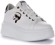 Sneakersy damskie - Karl Lagerfeld Anakapri NFT Lo Damskie W Białe Czarne Skórzane Sneakersy - 4 Wielka Brya - 37 EU - 6 US / Biały czarny - miniaturka - grafika 1