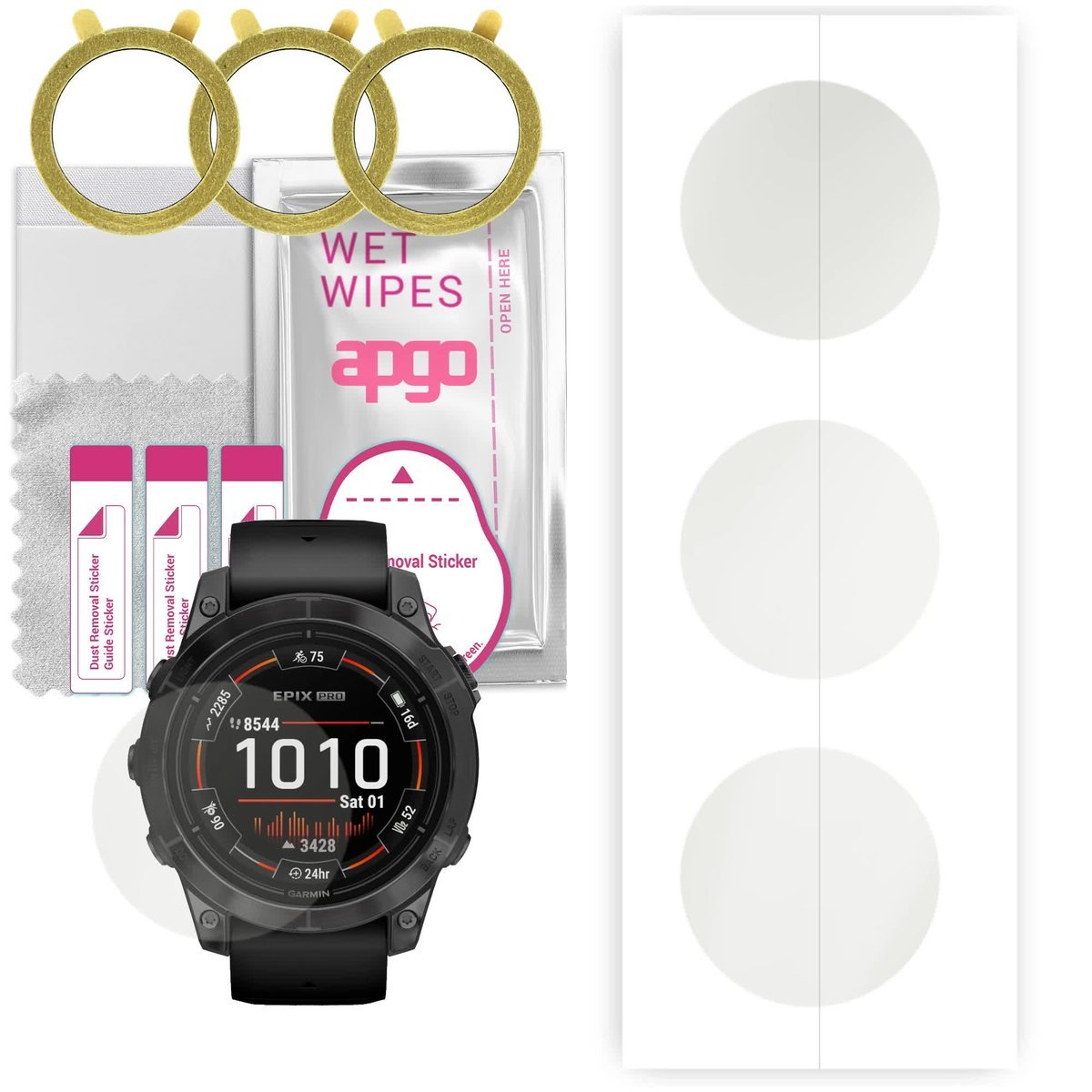 3x Folia ochronna hydrożelowa MATOWA do Garmin epix Pro (Gen 2) Standard i Sapphire Edition 51 mm - apgo Smartwatch Hydrogel MATTE Protection...