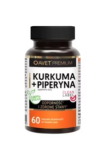 Avet Premium Kurkuma + Piperyna 60 Kaps. - Stawy, mięśnie, kości - miniaturka - grafika 1