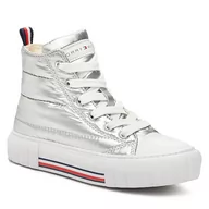 Buty dla dziewczynek - Sneakersy Tommy Hilfiger T3A9-32975-1437904 M Silver 904 - miniaturka - grafika 1