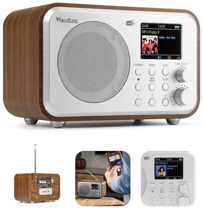 Audizio Milan DAB+ z baterią w kolorze srebrnym one size