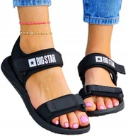 Sandały damskie - Sportowe Sandały Damskie Big Star Na Rzepy 36 - miniaturka - grafika 1