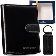 Portfele - Zestaw męski portfel skórzany + brelok - Peterson - miniaturka - grafika 1