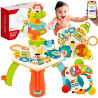 Zabawki interaktywne dla dzieci - STOLIK EDUKACYJNY INTERAKTYWNY DLA DZIECI 18M+ PIANINKO, ZJEŻDŻALNIA, KLOCKI ROZWÓJ PRZEZ ZABAWĘ PREZENT NA URODZINY + EBOOK - miniaturka - grafika 1