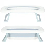 Wanienki dla dzieci - Wanienka dla dzieci silikonowa Springos składana miętowo-biała - miniaturka - grafika 1