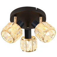 Lampy sufitowe - Plafon kryształowy Dubai 98-30214 Candellux do sypialni bursztynowy czarny złoty - miniaturka - grafika 1