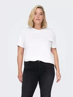 Koszulki i topy damskie - ONLY Carmakoma T-Shirt 15287998 Biały Regular Fit - miniaturka - grafika 1