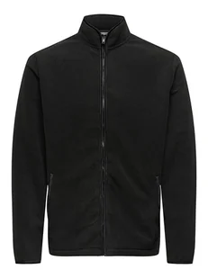 ONLY & SONS Kurtka polarowa "Sakeem" w kolorze czarnym - Odzież trekkingowa męska - miniaturka - grafika 1