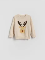 Spodenki dla niemowląt - Reserved - Sweter z dodatkiem wełny - beżowy - miniaturka - grafika 1