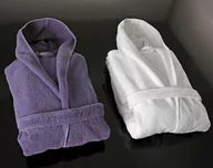 Szlafroki damskie - Graccioza Szlafrok z kapturem Bee Waffle Hooded White - miniaturka - grafika 1