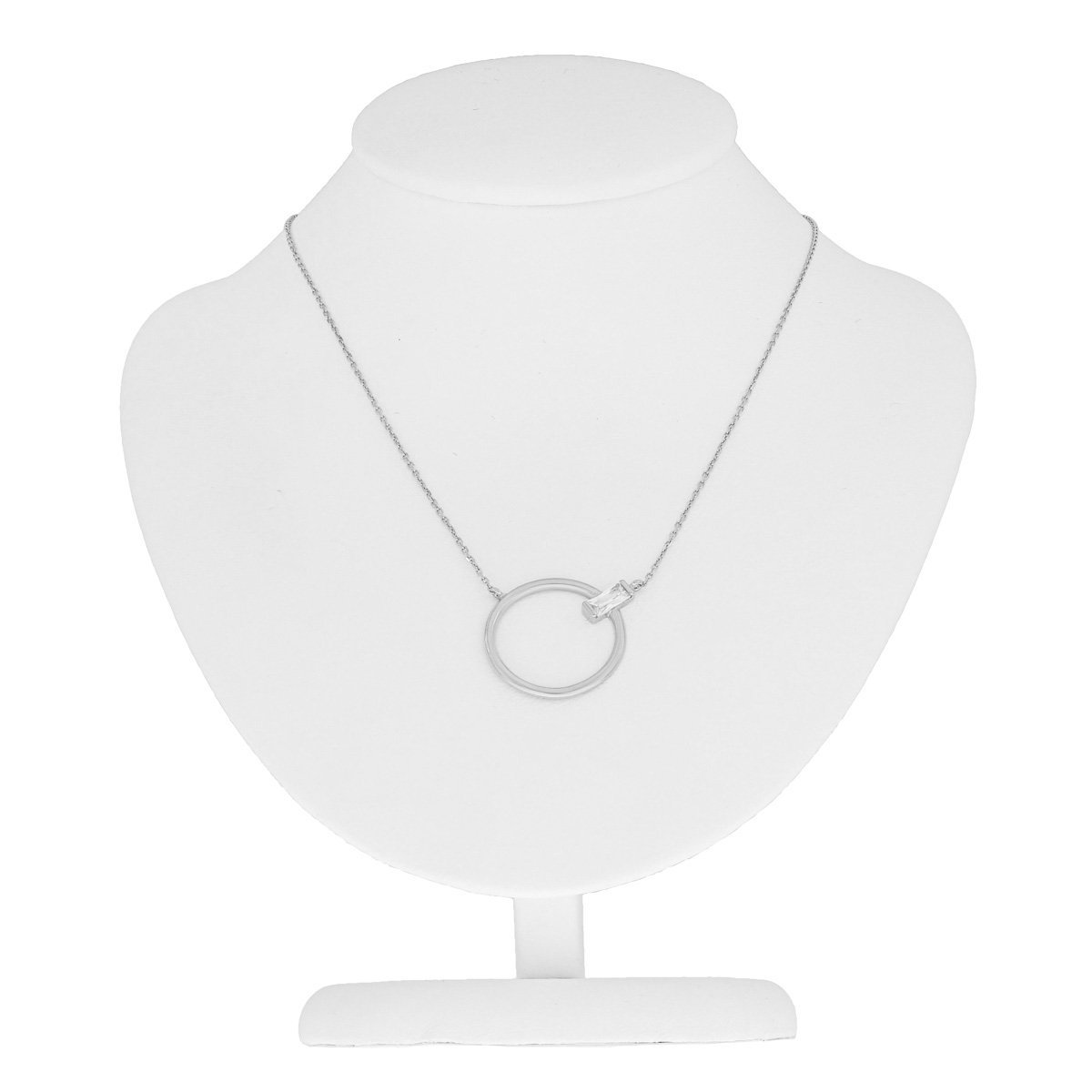 Srebrny naszyjnik kółko z cyrkonią pr. 925