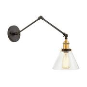 Lampy ścienne - Lumina Deco LAMPA ŚCIENNA KINKIET LOFTOWY CZARNY HARTON W2 LDW B006-2 (BK+PR) - miniaturka - grafika 1