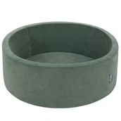 Suche baseny - KiddyMoon Suchy basen okrągły VELVET zieleń lasu 90x30cm/BEZkulek Zabawka basen piankowy - miniaturka - grafika 1