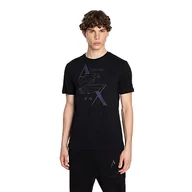 Koszulki męskie - Armani Exchange Męski T-Shirt Regular Fit Ax Eagle Tee, czarny, S - miniaturka - grafika 1