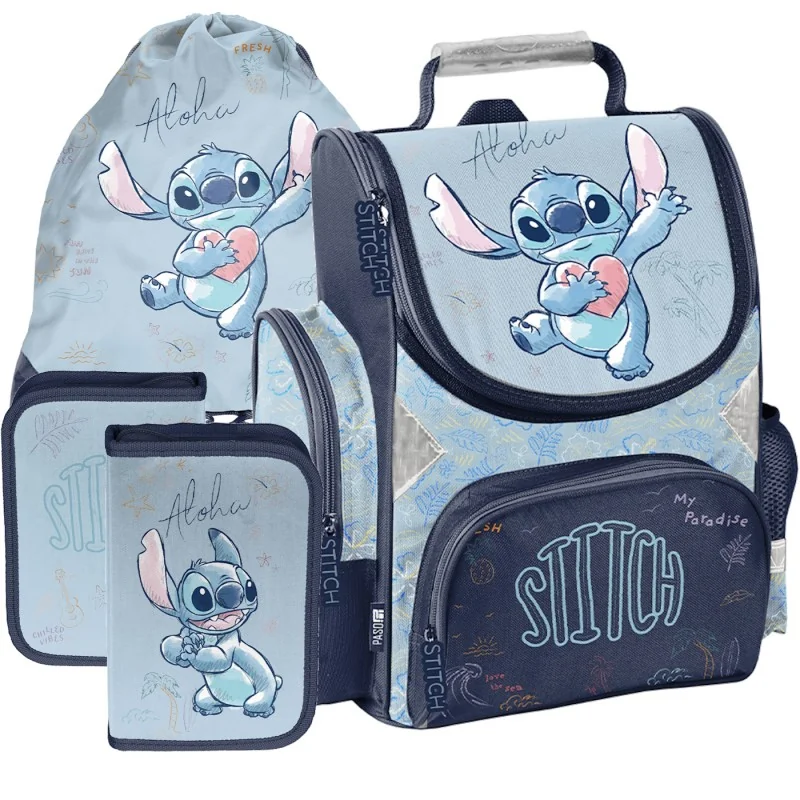 ZESTAW szkolny tornister piórnik worek Disney Lilo i Stitch Blue
