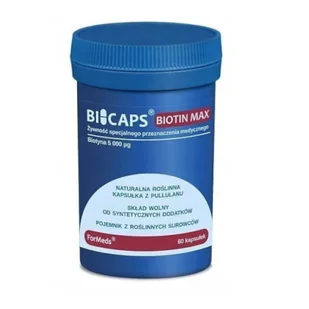 ForMeds Bicaps Biotin MAX (Zdrowa skóra i włosy) 60 Kapsułek roślinnych - Włosy, skóra, paznokcie - miniaturka - grafika 1