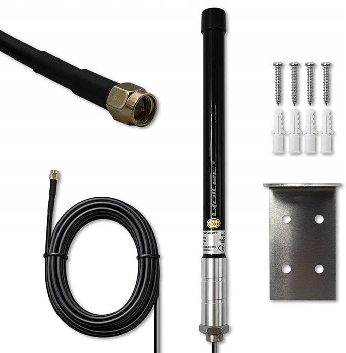 Antena 4G LTE Qoltec 15dBi dookólna zewnętrzna SMA włókno szklane