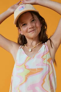 Czapki dla dzieci - Roxy czapka z daszkiem bawełniana dziecięca kolor beżowy z aplikacją - grafika 1