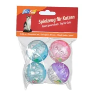Zabawki dla kotów - FIT+FUN Zabawkowa piłka z grzechotką, czteropak - miniaturka - grafika 1