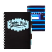 Zeszyty szkolne - Zestaw kołozeszyt w kratkę A4 100k z przekładkami czarny Pukka Pads + Zeszyt Flex Pad B5 niebieski - miniaturka - grafika 1