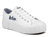 Trampki damskie - Trampki damskie na platformie białe tekstylne klasyczne Lee Cooper 2743L-36 - miniaturka - grafika 1