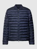 Kurtki męskie - Pikowana kurtka z kapturem z nadrukiem z logo - miniaturka - grafika 1