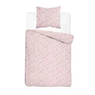 Pościel dla dzieci - Detexpol Pościel bawełniana dziecięca 140x200 5729A różowa w białe jednorożce i kwiatki KidsDreams - miniaturka - grafika 1