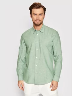 Koszule męskie - Selected Homme Koszula New Linen 16079052 Zielony Regular Fit - grafika 1