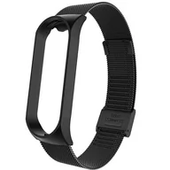 Akcesoria do smartwatchy - Opaska pasek bransoleta Milanese z zapięciem BAND XIAOMI MI Band 8 czarny - miniaturka - grafika 1
