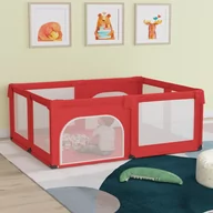 Łóżeczka i kojce - vidaXL Kojec dla dziecka z 2 drzwiczek, czerwony, tkanina Oxford - miniaturka - grafika 1
