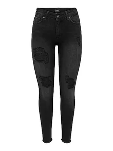 ONLY OnlBlush Mid Raw dżinsy damskie skinny fit, Washed Black, 30-XL - Spodnie damskie - miniaturka - grafika 1