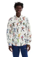 Bluzy męskie - Desigual Męska bluza Cam_Asher, biały, L - miniaturka - grafika 1