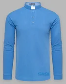 Szaty liturgiczne - Koszula kapłańska POLO z koloratką - długi rękaw, błękitna - miniaturka - grafika 1