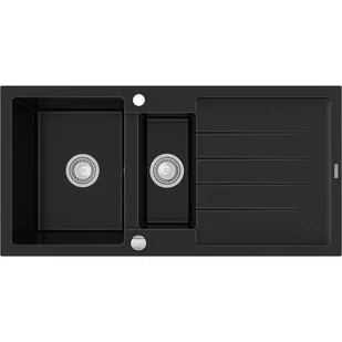 Mexen Andres zlewozmywak granitowy 1,5-komorowy z ociekaczem 1000 x 500 mm, czarny - 6515101510-77 - Zlewozmywaki - miniaturka - grafika 1