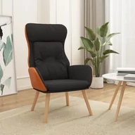 Fotele - Lumarko Fotel wypoczynkowy, czarny, tkanina i PVC! - miniaturka - grafika 1