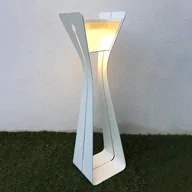 Lampy ogrodowe - LES JARDINS Lampa solarna LED Osmoz z aluminium, biała - miniaturka - grafika 1