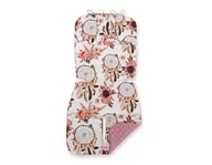 Akcesoria do wózków - Wkładka do wózka BOBONO minky - łapacze snów kwiatowe/róż retro - miniaturka - grafika 1