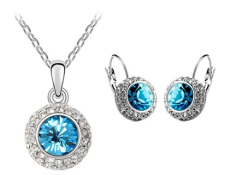 Zestaw biżuterii lazurowe Kate z cyrkoniami na prezent