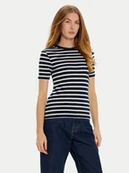 Bluzki damskie - Tommy Hilfiger Bluzka WW0WW43918 Granatowy Slim Fit - miniaturka - grafika 1