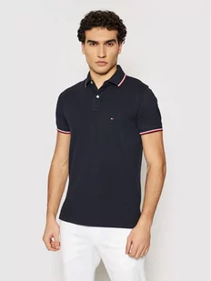 Tommy Hilfiger Polo Tipped MW0MW13080 Granatowy Slim Fit - Koszulki męskie - miniaturka - grafika 1