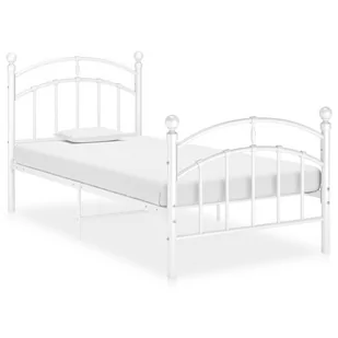 vidaXL Lumarko Rama łóżka, biała, metalowa, 100 x 200 cm 324971 - Łóżka - miniaturka - grafika 1