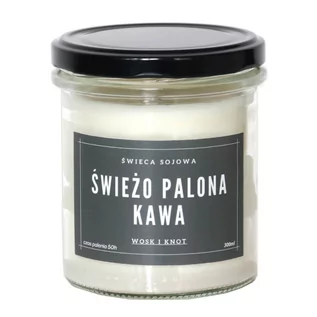 Świece - Świeca sojowa ŚWIEŻO PALONA KAWA - aromatyczna ręcznie robiona naturalna świeca zapachowa w słoiczku 300ml - grafika 1