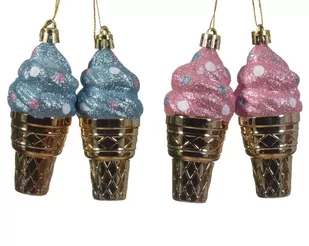 Zawieszki plastikowe bombki lody złote brokatowe - Bombki Zawieszki plastikowe bombki lody złote brokatowe - Bombki - miniaturka - grafika 1