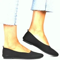 Baleriny - BALERINY DAMSKIE Z TKANINY EVENTO 4030 CZARNE - miniaturka - grafika 1